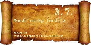 Muránszky Teréz névjegykártya